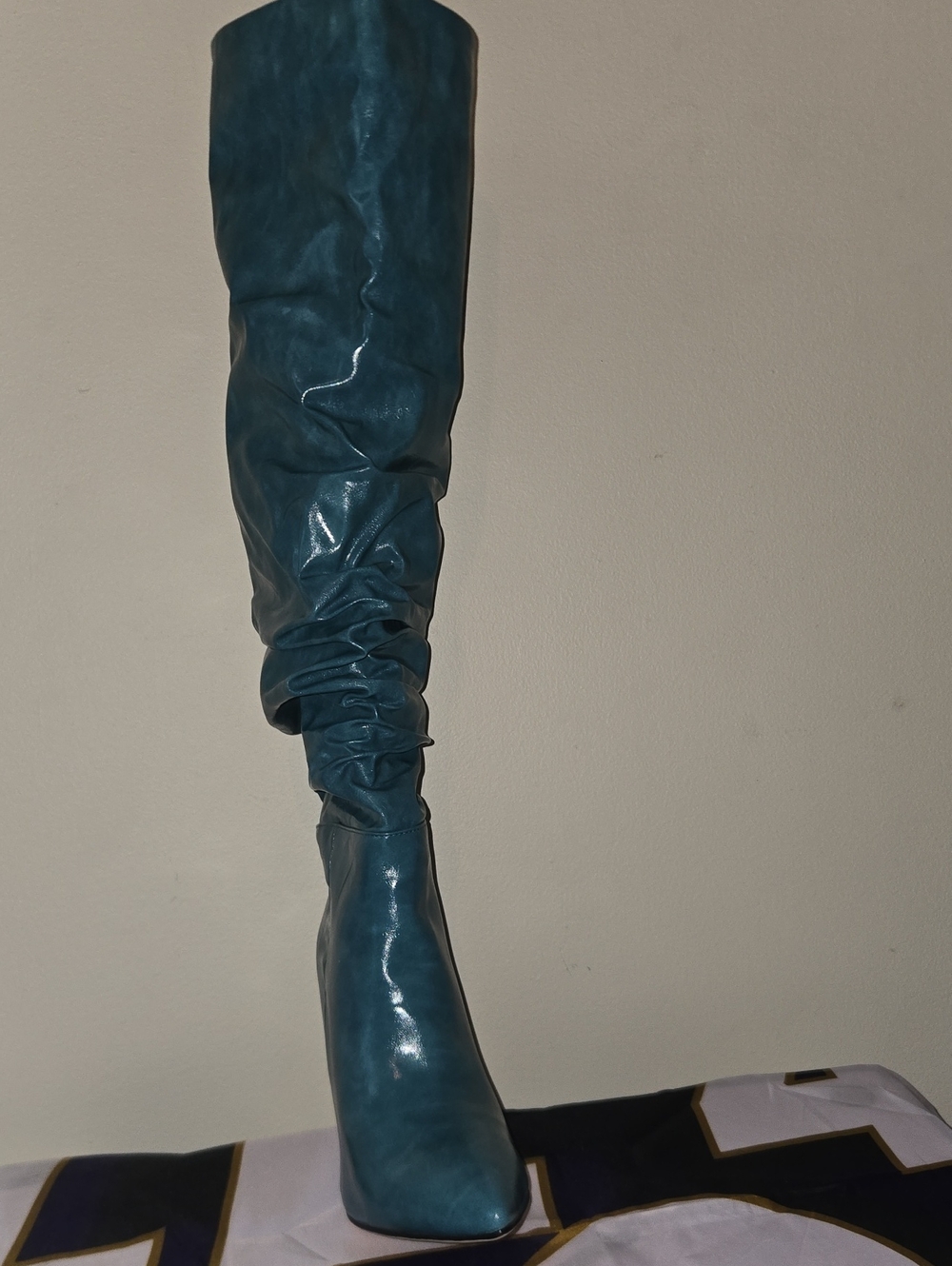 Teal Knee-High Slouch Boot - Women's Fashion Boot